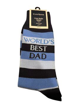Club Room Crew Socks “ World’s Best Dad” NWT Blue  Father's Day